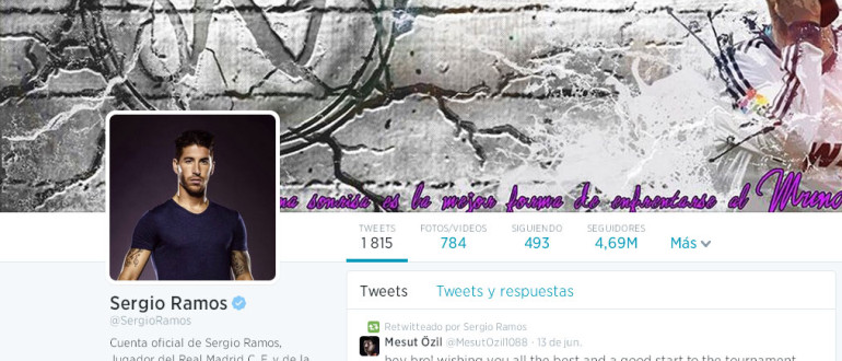 Perfil de Twitter de Sergio Ramos.